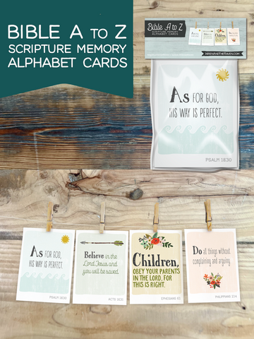 Bible A to Z - Scripture Memory Alphabet Cards