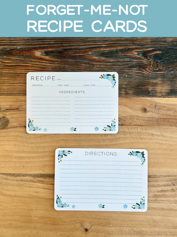 Forget-Me-Not Recipe Cards - now w/rounded corners